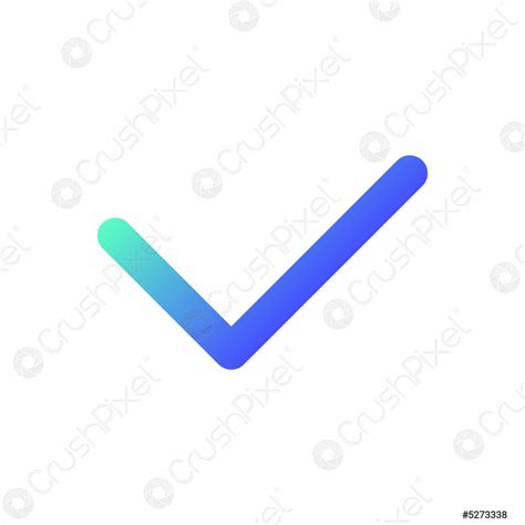 Check Mark Pixel Perfect Gradient Linear Ui Icon Stock Vector 5273338