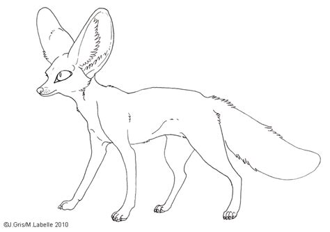 Free Lineart Fennec Fox By Misterasphodel On Deviantart