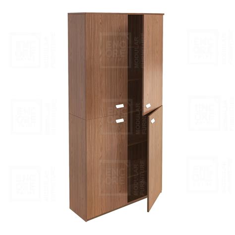 Pre Laminated Particle Board Doors Office Wooden Almirah With Locker