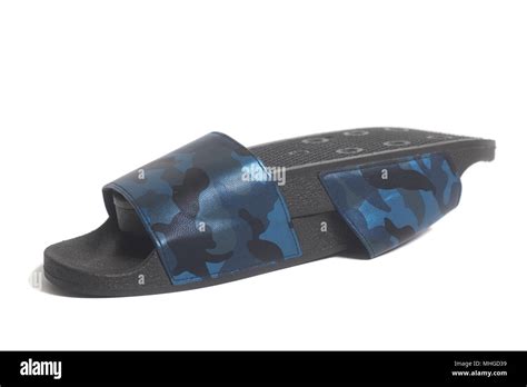 Mens Slippers Camouflage Military Isolated On A White Background Stock