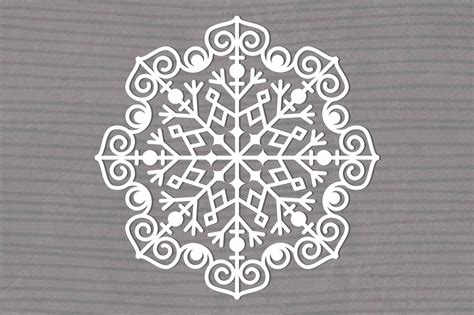 Openwork Christmas Snowflake Template Svg Cutting Files By