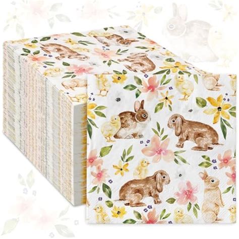 Amazon Anydesign Pack Easter Bunny Paper Napkin Boho Floral