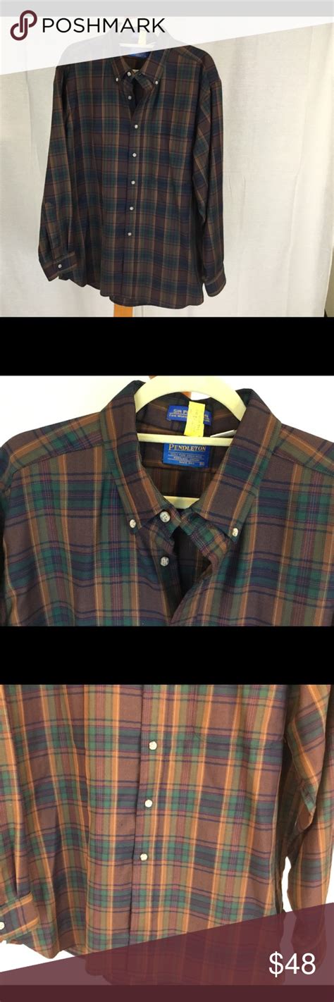 Pendleton Sir Worsted Wool Plaid Shirt Xl Wool Plaid Pendleton