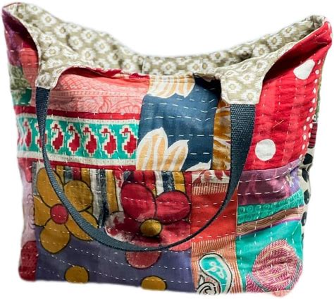 Amazon Gypsy Studio Kantha Fabric Tote Bag Tote Bag Vintage