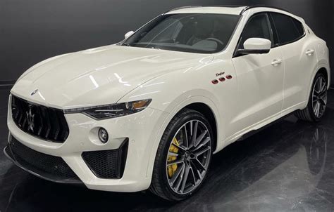 Maserati Levante Trofeo in White Parked in Luxurious Room