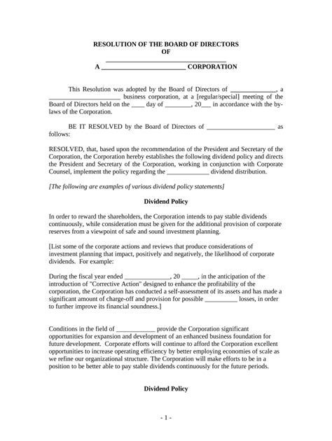 Dividend Policy Template Complete With Ease Airslate Signnow