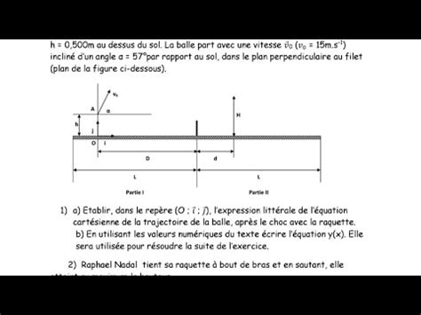 PHYSIQUE CHIMIE Mouvement D Un Projectile Dans Un Champ De Pesanteur