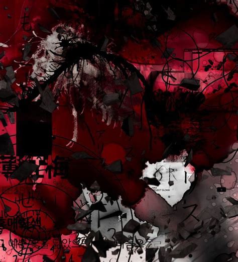 An Abstract Painting With Black And Red Colors