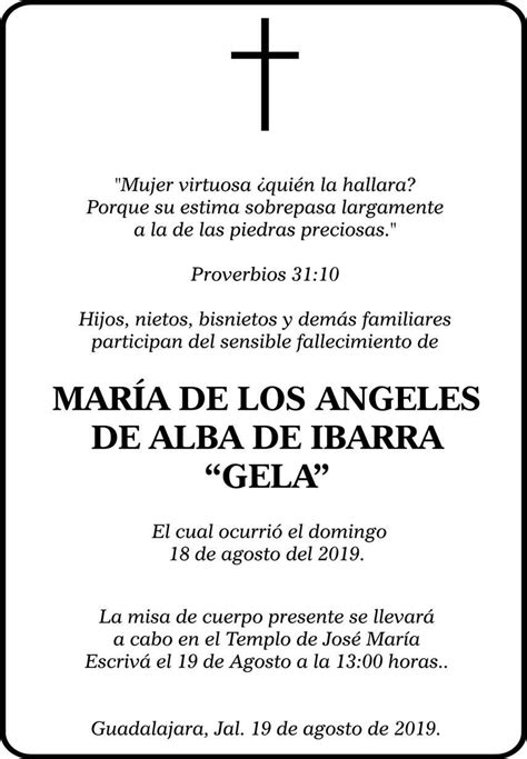 María de los Ángeles Alba Martín Obituario Esquela