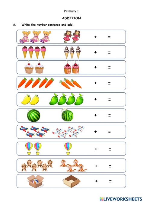 Addition Online Exercise For Grade 1