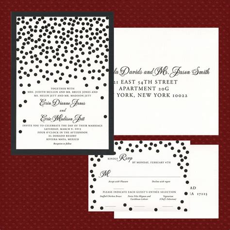 2 Layer Wedding Invitation Black Linen Paper White Linen Paper