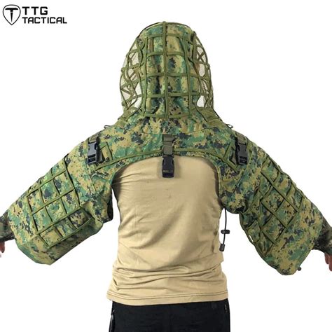 TTGTACTICAL Sniper Ghillie Suit Foundation, RIPSTOP Camouflage Sniper ...