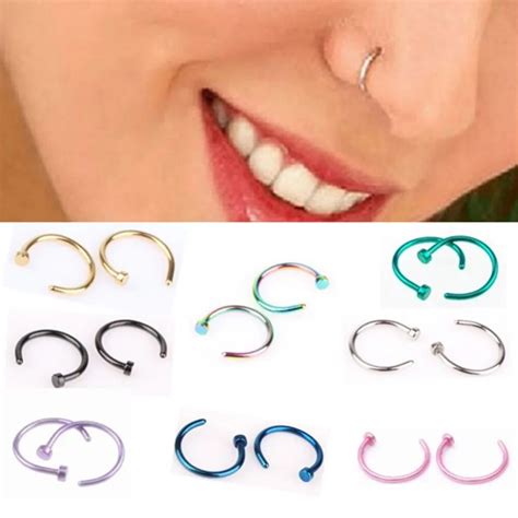 Pcs Sexy Women S Fake Nose Ring C Shape Clip On Nose Piercing Studs