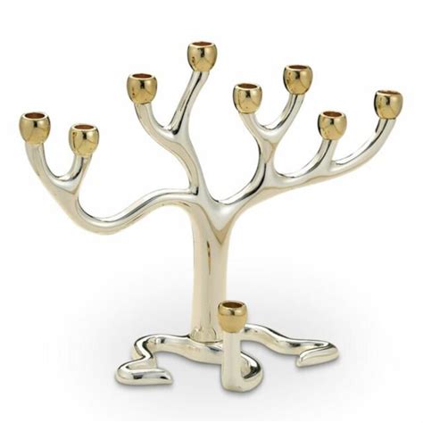 Tree Of Life Small Hanukkah Menorah 24kg And Platedsandra Etsy