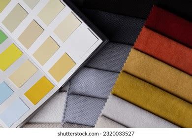 Different Types Fabrics Pantone Color Palette Stock Photo 2320033561