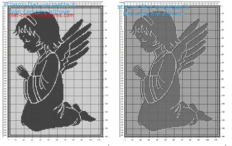 Angel Praying Free Filet Crochet Pattern 110 X 160 Squares Filet