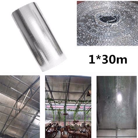 1 X 30m X 1m Double Foil Double Bubble Aluminum Insulation Roll Heat