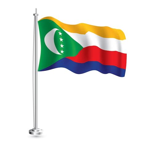 Premium Vector Comoros Flag Isolated Realistic Wave Flag Of Comoros