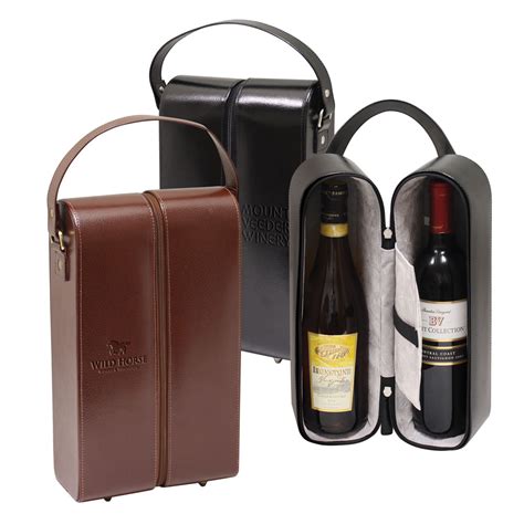 Bellino Leather Wine Case For 2 Bottles Made From Napa Cohide