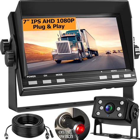 RV Backup Cameras For Trucks AHD 1080P 7 Inch Monitor Vehicle Back Up