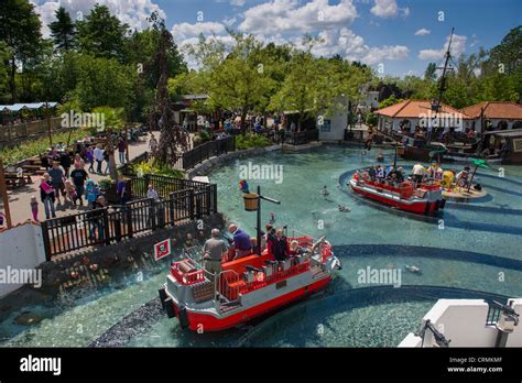 Water fights aboard Lego boats at Pirateland, Legoland, Billund, Denmark Stock Photo - Alamy