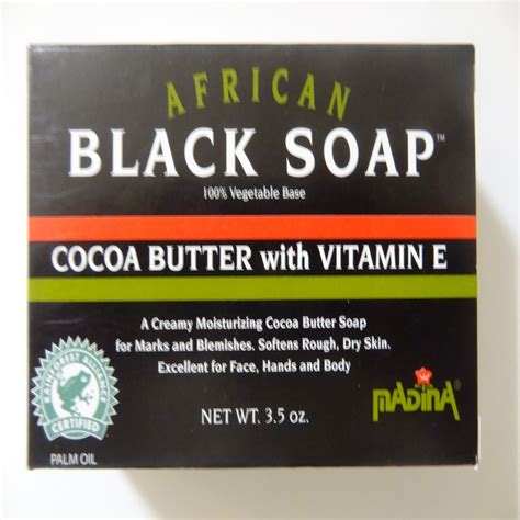 African Black Soap With Cocoa Butter And Vitamine E By Madina