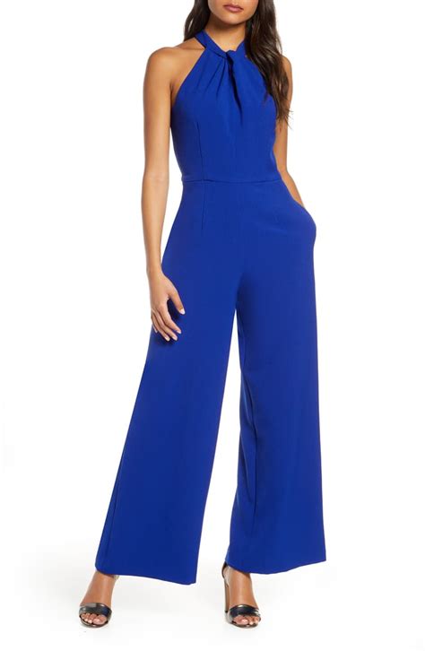 Julia Jordan Halter Wide Leg Jumpsuit Nordstrom Halter Neck Jumpsuit