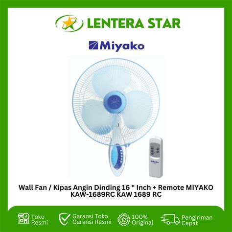 Jual Wall Fan Kipas Angin Dinding Inch Remote Miyako Kaw