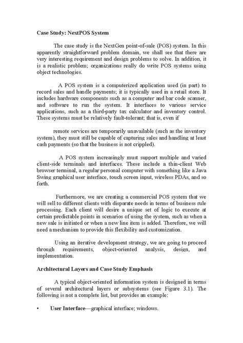 Case Study: NextGen POS System Design and Architecture Analysis - Studocu