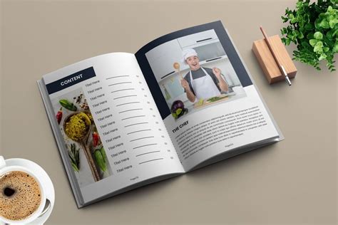 Cookbook Magazine Template Or Recipe Book Brochure Layout Template