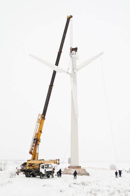 Premium Photo | Installation of a wind turbine