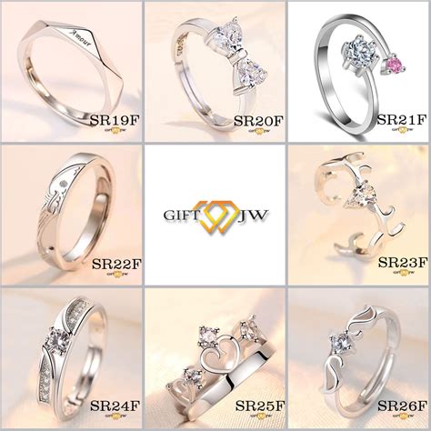 Jw Korean Style Adjustable Silve Ring Sr Cincin Boleh Laras S