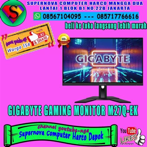 Jual GIGABYTE GAMING MONITOR M27Q-EK | Shopee Indonesia