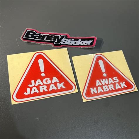 Jual Sticker Jaga Jarak Stiker Awas Nabrak Cutting Shopee Indonesia