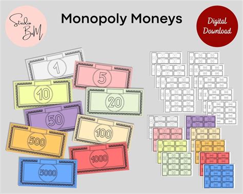 Monopoly Money Printable Monopoly Game Digital Download Instant ...