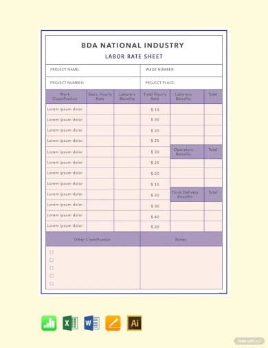 28 Rate Sheet Templates Word Excel Pdf Document Download