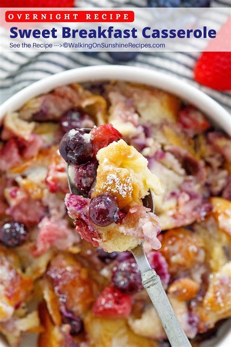 Sweet Breakfast Casserole Walking On Sunshine Recipes