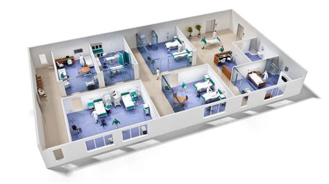 Hospital 3d Model Floor Plan 3d Model Cgtrader 55 Off