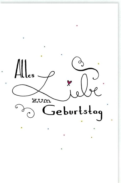 Glückwunschkarte Geburtstag Schriftzug Alles Liebe zum Geburtstag