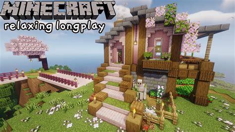 Minecraft Relaxing Longplay Building A Peaceful Cherry Blossom Cute