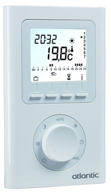 Thermostat d ambiance électronique programmable filaire Atlantic