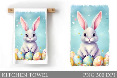 Easter Bunny Kitchen Towel Sublimation Graphic By Shishkovaiv