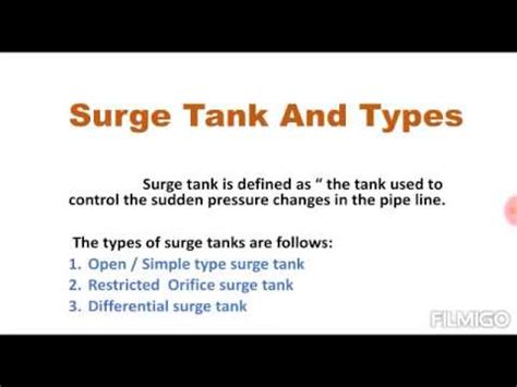 surge tanksurge tank   types  hydroelectric power plant youtube