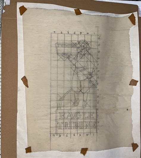 Vintage Ad Sign Sketch Sample for the Eagle Tribune Newspaper - North