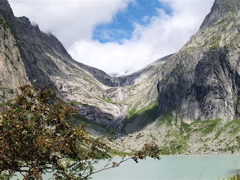 Free Images Tree Rock Waterfall Lake Valley Mountain Range