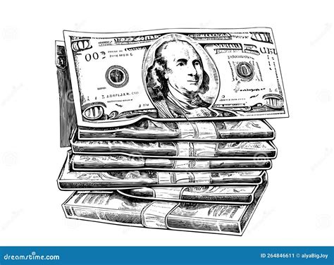 Bundle of Money Dollars Sketch Hand Drawn in Doodle Style Abstract Stock Vector - Illustration ...