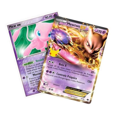 Kit Carta Pokémon Mewtwo Ex E Mew Ex Celebrações Brinde Submarino