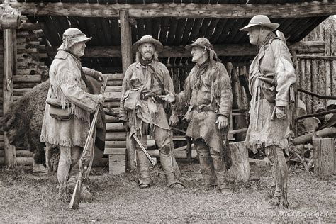 A Gathering Of Trappers And Traders At The Mountain Man Rendezvous At