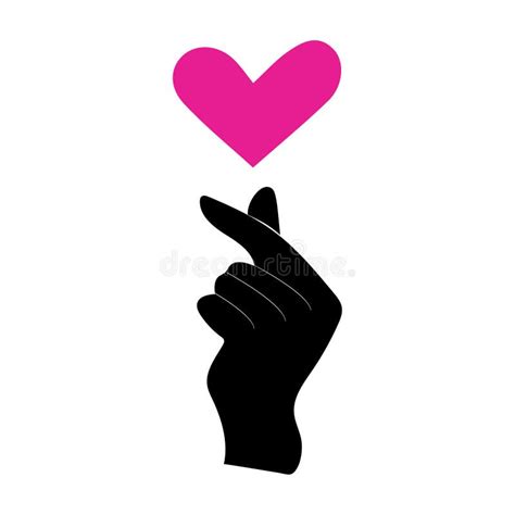 Finger Heart Icon Korean Love Sign I Love You Hand Gesture Stock