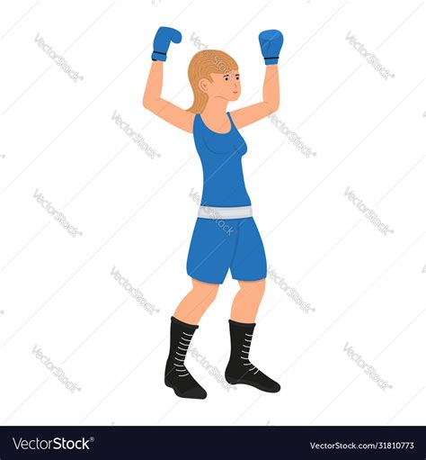 Female Boxer Cartoon Character Boxing Woman Vector Image